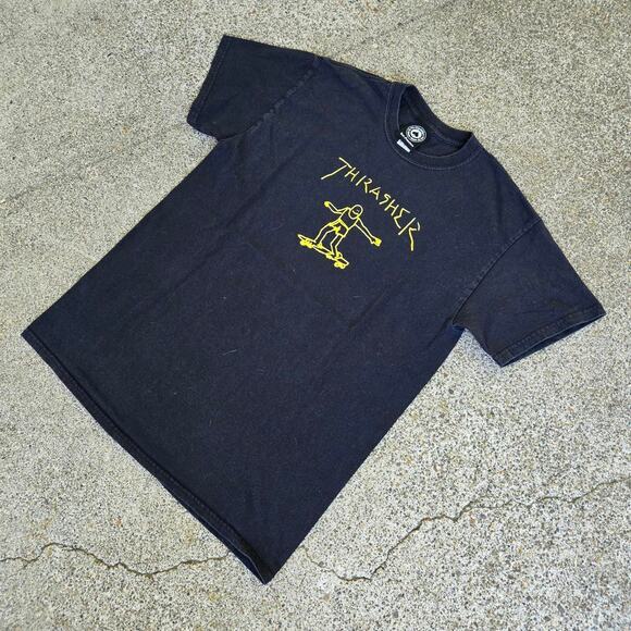 Vtg Y2k THRASHER MAGAZINE Cartoon Skateboarder Graphic Skate T Shirt M - Picture 2 of 5